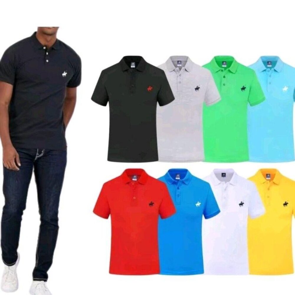 Mens 5 Pack SIZE SMALL Assorted Colors 100%Cotton Polo Style